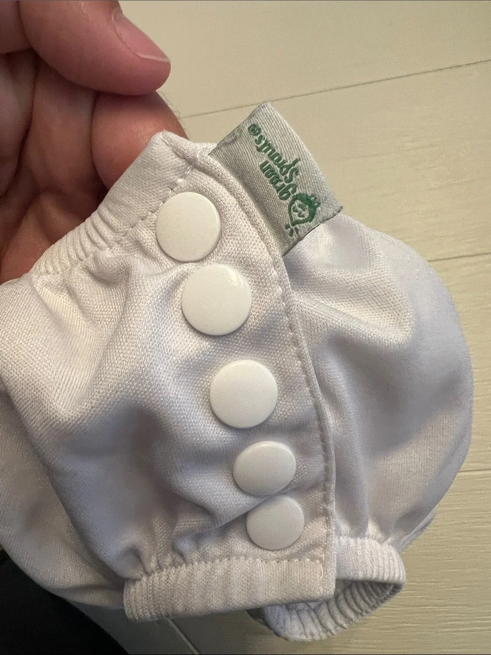 White Reusable Swim/Diaper Cover with Elastic Waistband